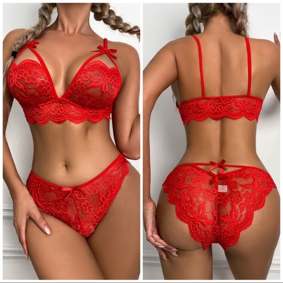 Intimates Sleepwear Valentines Collection New Red Dream Angel Lingerie Set Poshmark